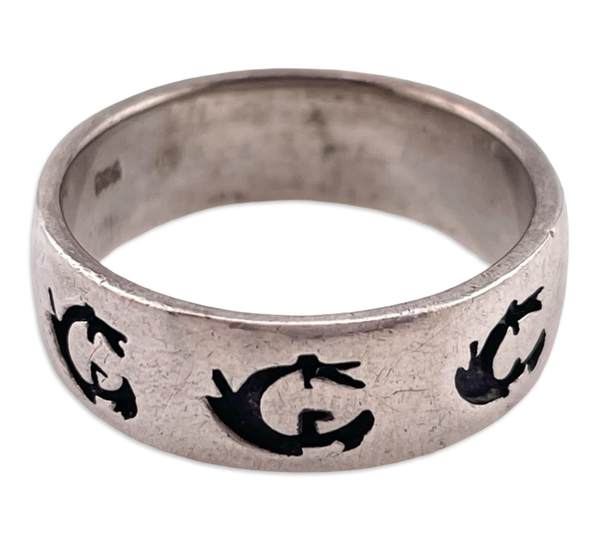 size 10.75 sterling silver dragon band ring