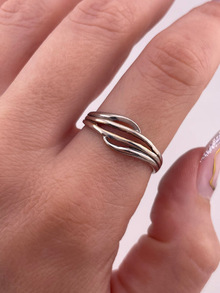 size 9.75 sterling silver stoneless cut-out ring
