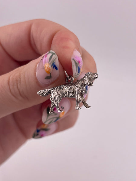 sterling silver dog pendant