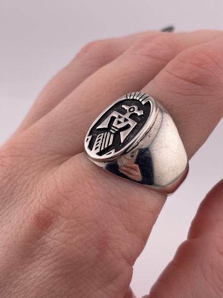 size 10.5 sterling silver thunderbird ring
