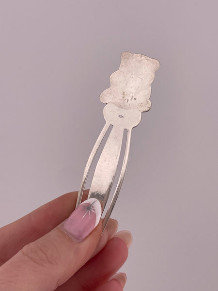 sterling silver teddy bear bookmark ***As Is***