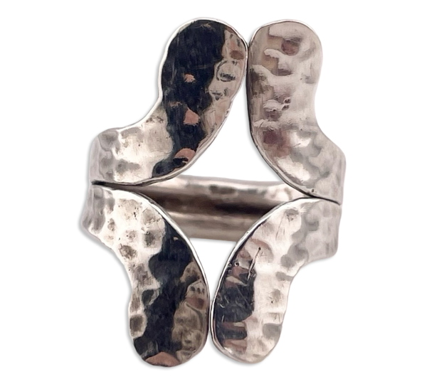 size 7.25 sterling silver stoneless hammered ring