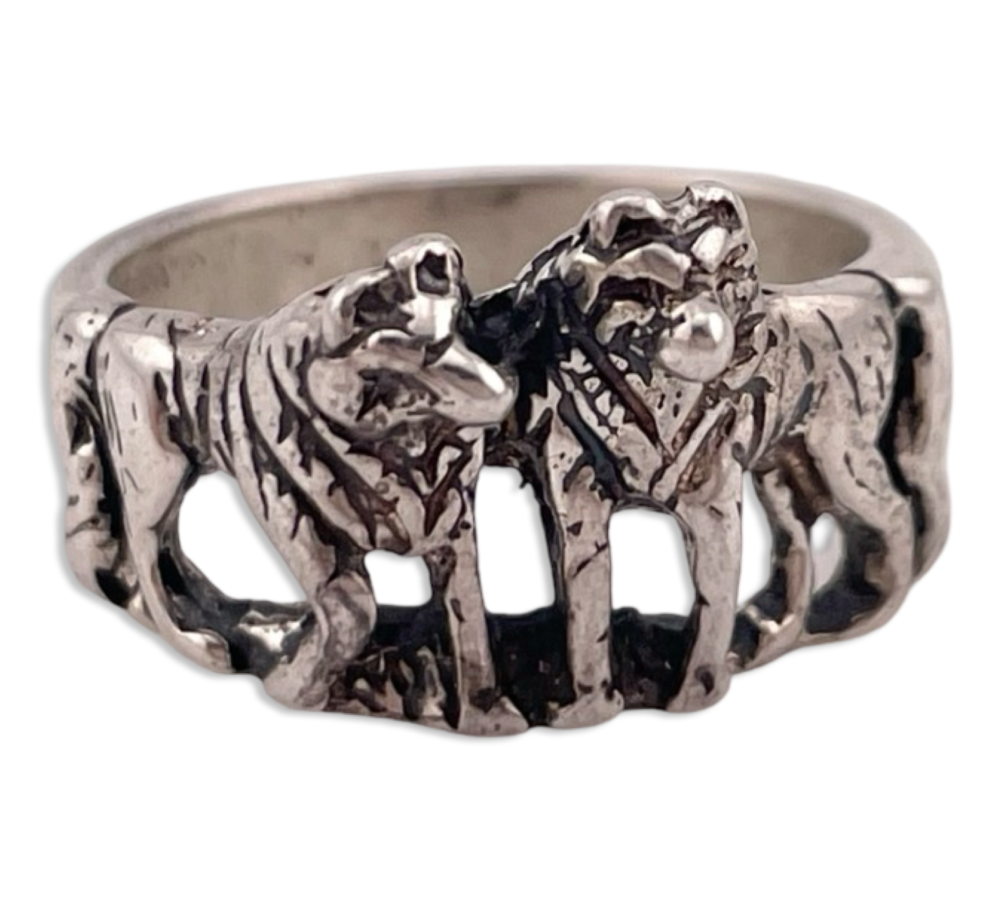 size 7 sterling silver wolf ring