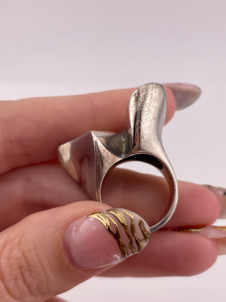 size 6.25 sterling silver heavy stoneless chunky ring