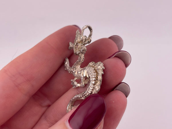 sterling silver dragon pendant