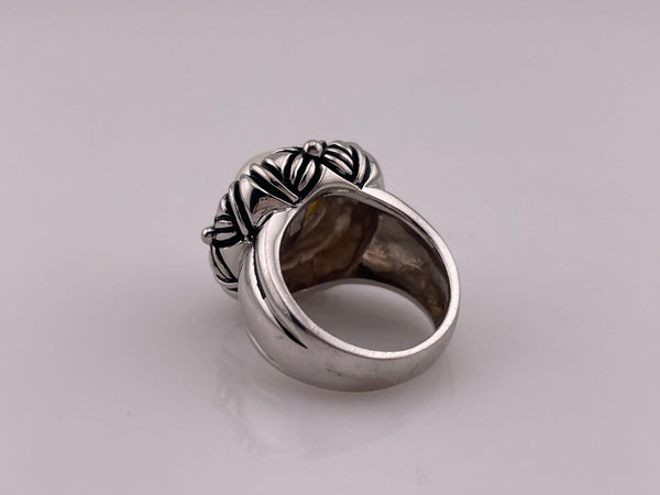 size 7 sterling silver faux pearl ring