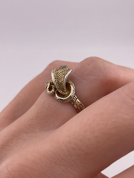 size 6.25 sterling silver gold wash snake ring
