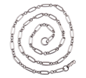 sterling silver rhodium plated 18 7/8" trombone chain link necklace