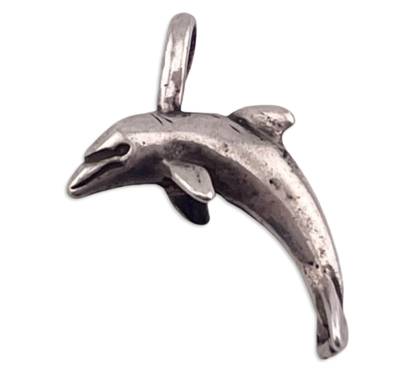 sterling silver tiny dolphin pendant