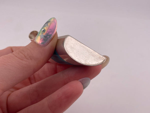 sterling silver DTR 2-7/8" stabilized turquoise pendant