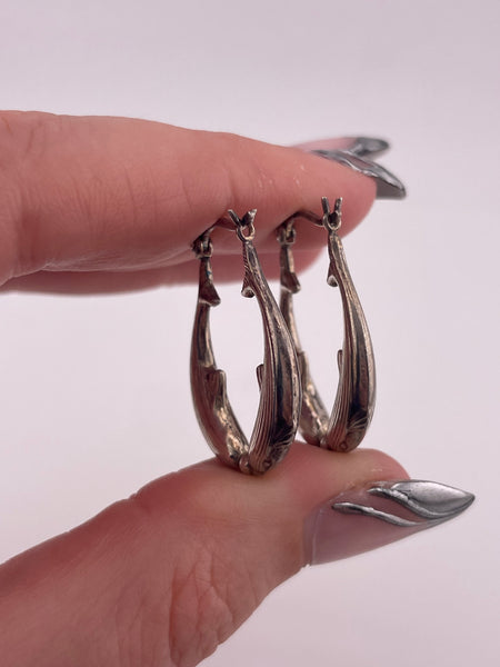 sterling silver dolphin hoop earrings