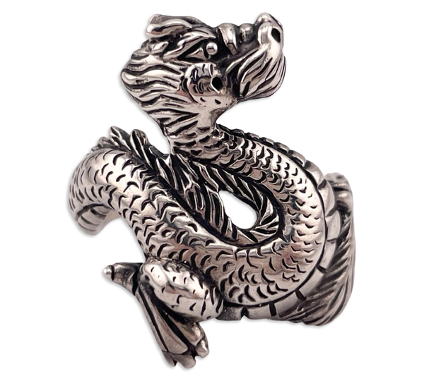 size 8.75 sterling silver dragon ring