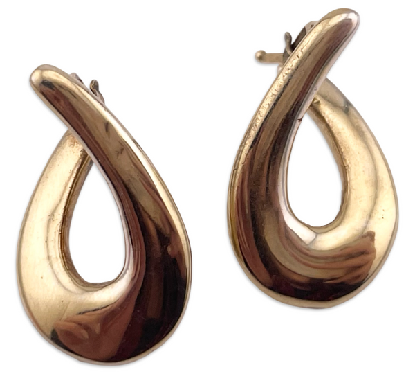 sterling silver gold plated U shaped earrings **AS IS**