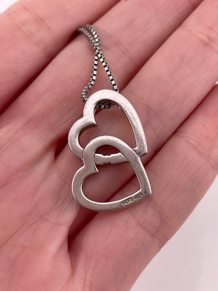 sterling silver 16-3/8" - 18-3/8" heart necklace