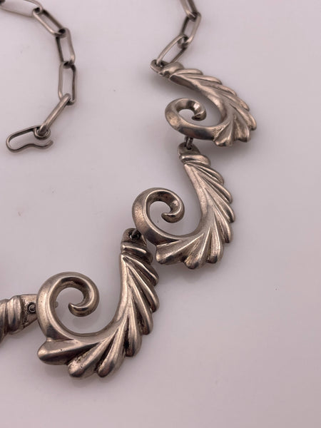 sterling silver stoneless sandcast necklace