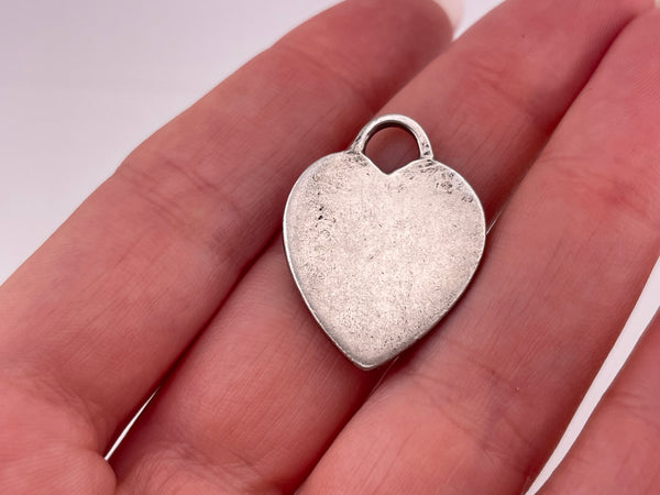 sterling silver heart tag pendant