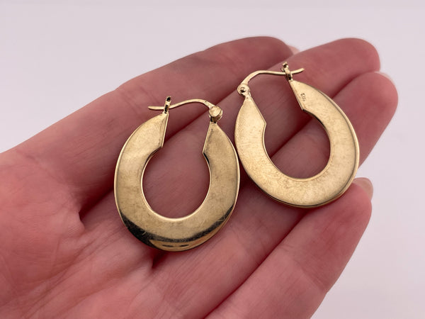 sterling silver gold plated flat hoop earrings