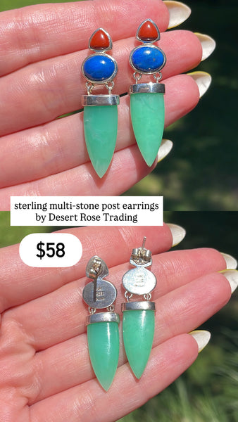 RESERVED PRIVATE LISTING -- sterling silver multi-stone earrings C6