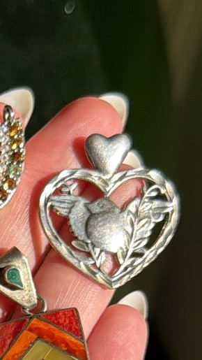RESERVED PRIVATE LISTING -- sterling silver bird pendant A10