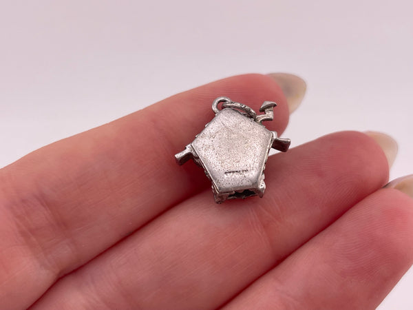 sterling silver home heart door pendant ***opens up***