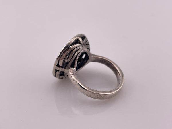 size 5.5 sterling silver stoneless cut-out round cross ring