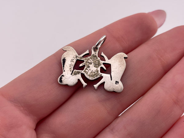 sterling silver Egyptian Revival scarab pendant