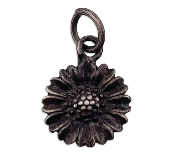 sterling silver new old stock sunflower pendant