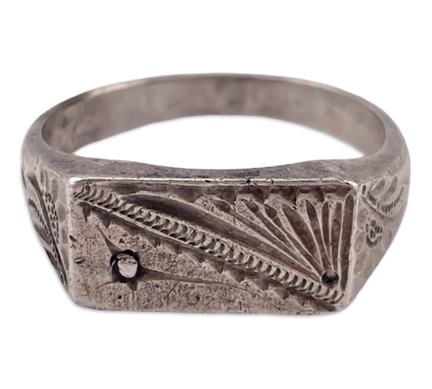 size 9.25 sterling silver etched ring