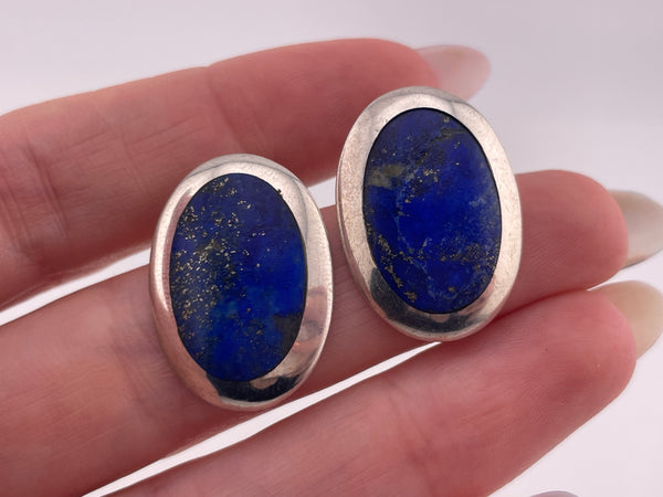 sterling silver lapis post earrings