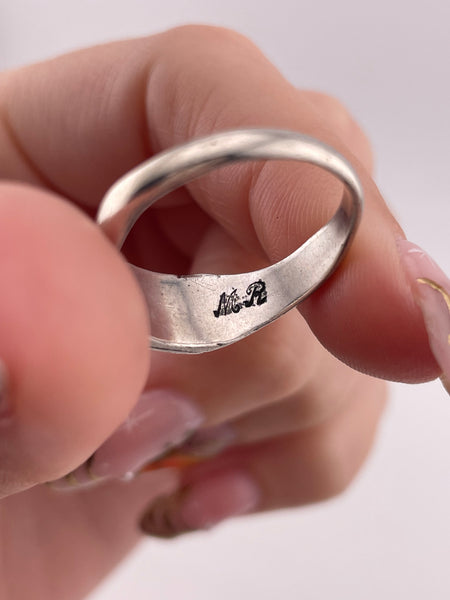 size 8.5 sterling silver 'JKG' initials ring