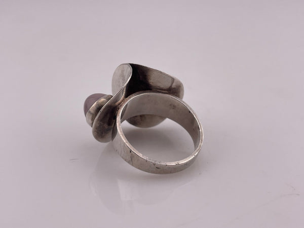 size 8.75 sterling silver artisan agate ring