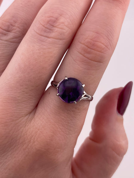 size 7.75 sterling silver amethyst ring