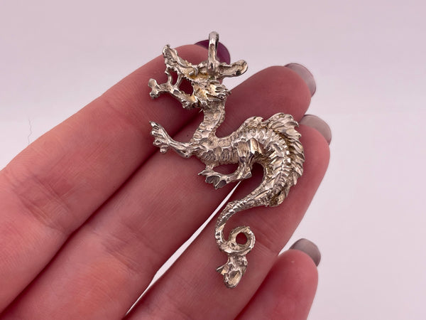 sterling silver dragon pendant