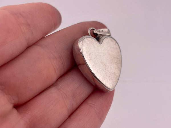sterling silver Mexican puffy heart pendant