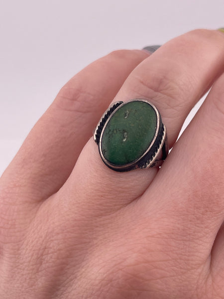 size 5.75 sterling silver green turquoise ring
