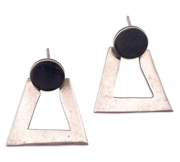 sterling silver stoneless post hinge earrings