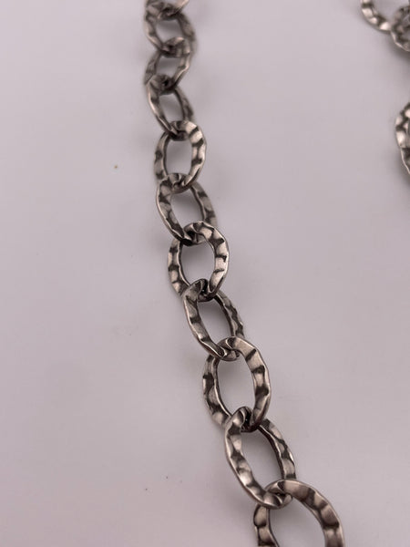 sterling silver 36 1/2" heavy textured chain necklace