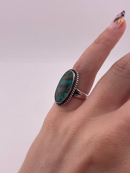 size 5.5 sterling silver Bell Trading Post turquoise ring ***Cracked Stone***