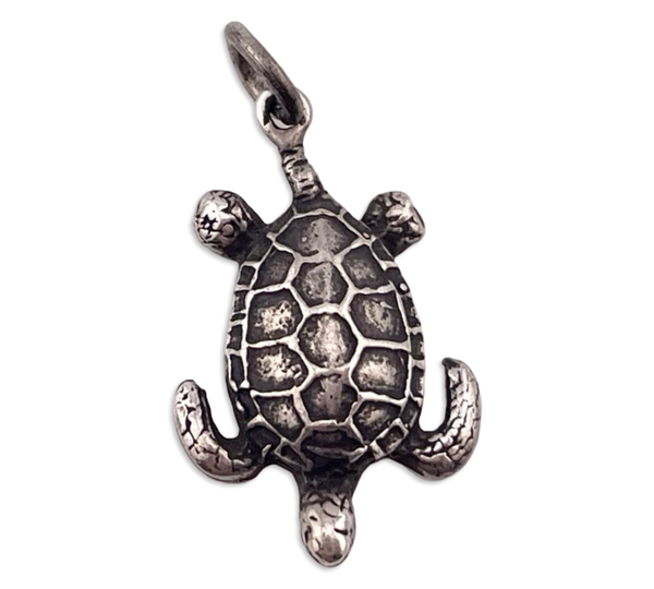sterling silver sea turtle pendant