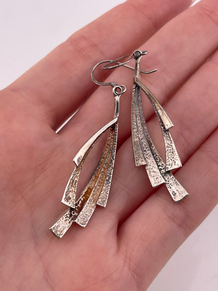 sterling silver synthetic turquoise hook dangle earrings