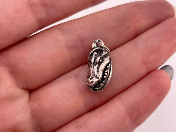 sterling silver alligator pendant