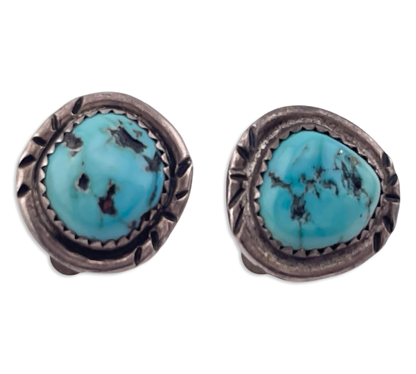 sterling silver turquoise clip-on earrings