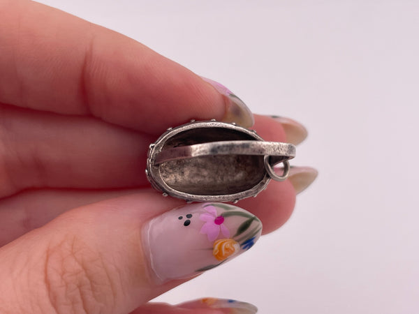 sterling silver basket pendant