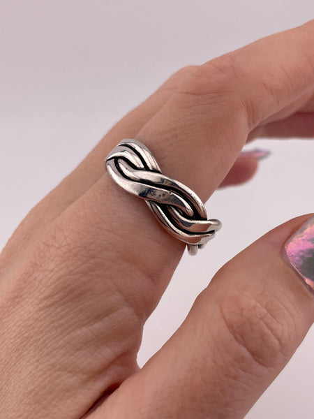 size 12.5 sterling silver woven band ring