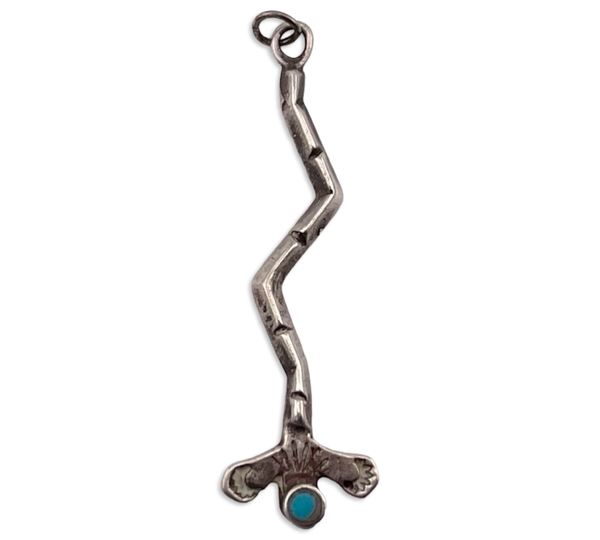 sterling silver stamped turquoise pendant