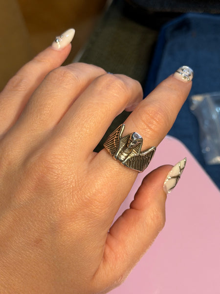 RESERVED PRIVATE LISTING -- sterling silver Egyptian motif ring A3