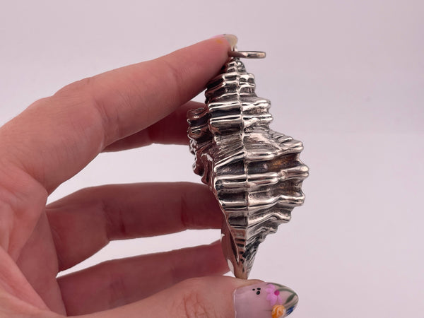 sterling silver large RM Trush 2-3/4" conch seashell pendant or ornament