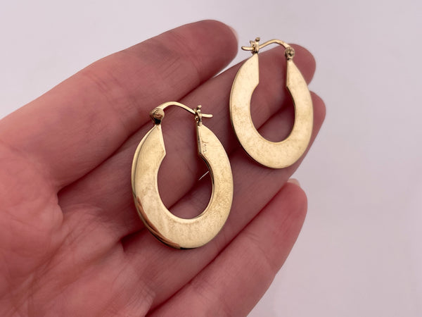 sterling silver gold plated flat hoop earrings