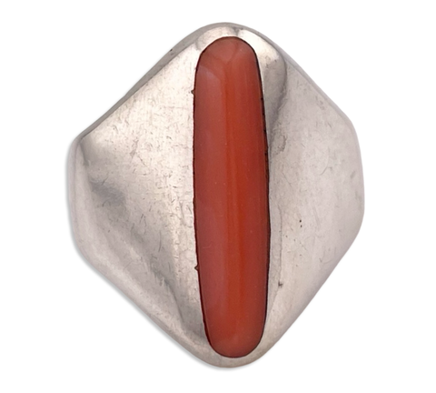 size 8.75 sterling silver synthetic pink stone ring
