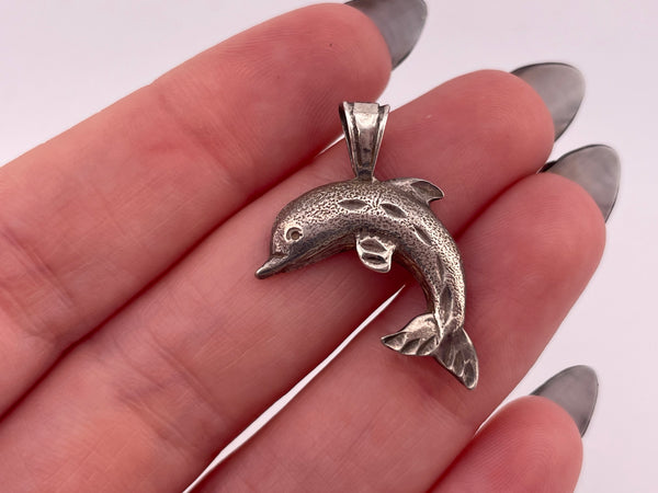 sterling silver dolphin pendant